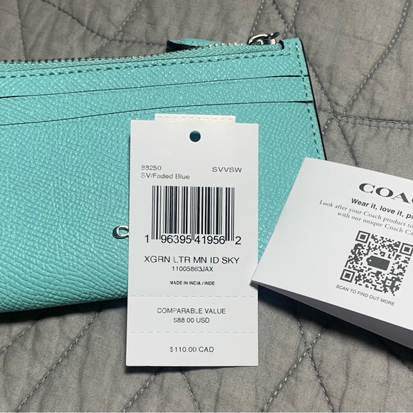 NWT Coach Mini Skinny ID case, Faded Blue - Picture 4 of 8